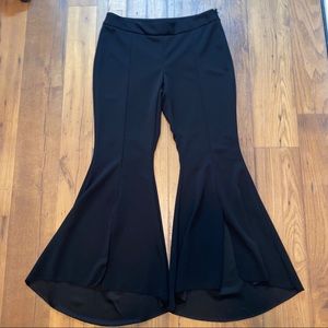 INC Wide Leg With Front Slit Black Pants Sz10